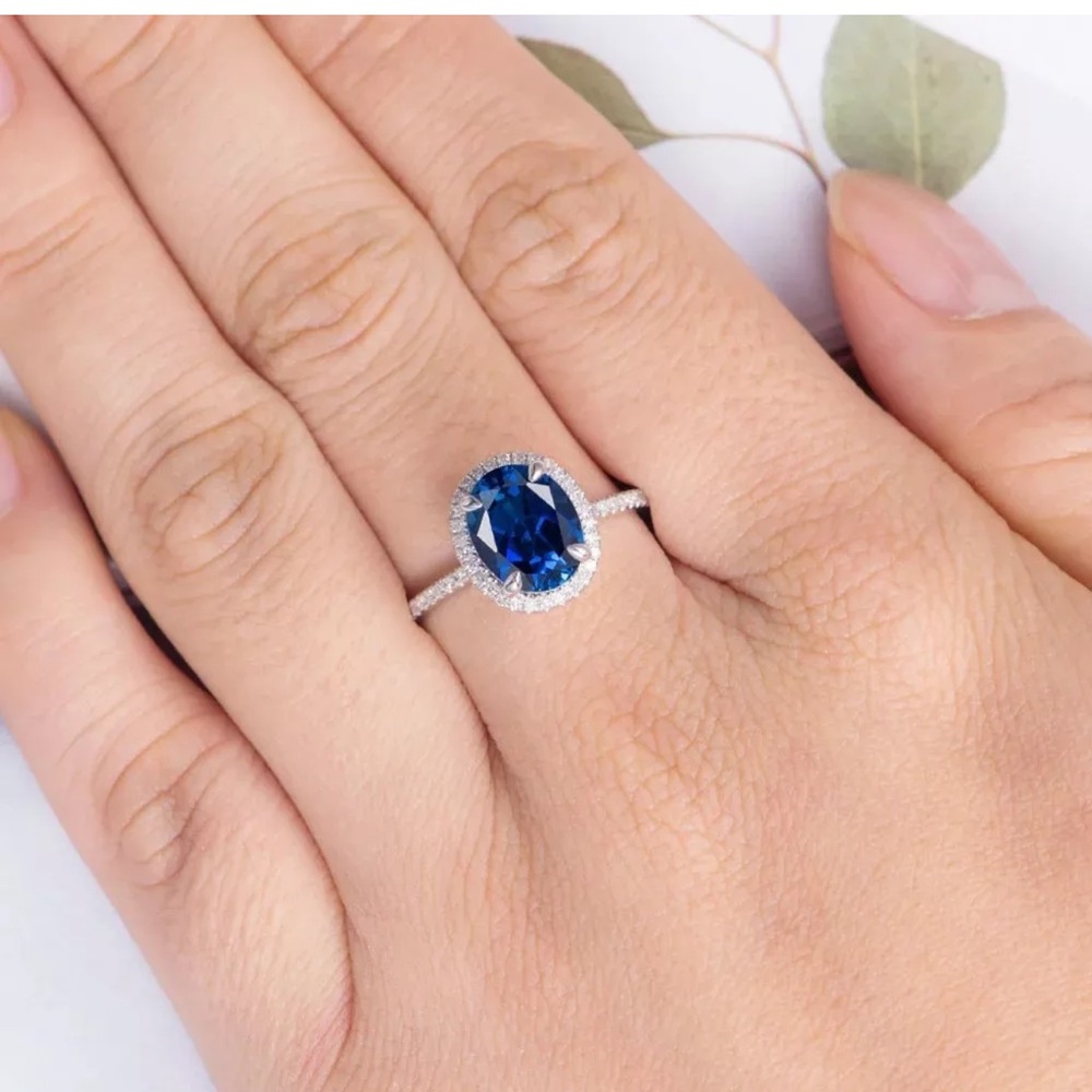 Gorgeous 925 Silver Rings for Women Blue Sapphire - Picture 1 of 5